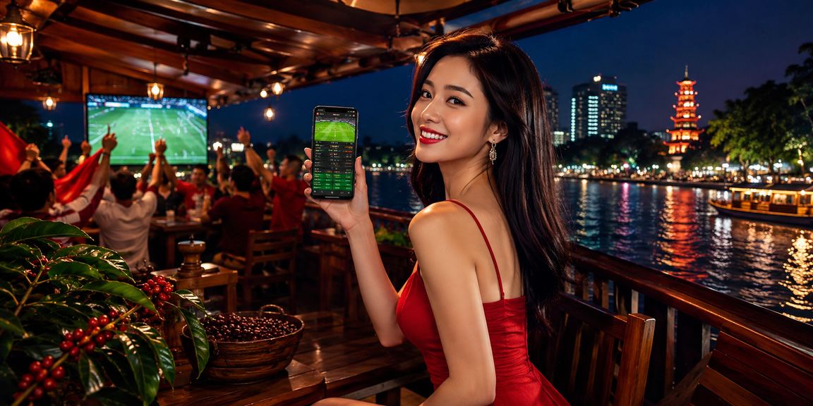 Người chơi tại Hà Nội truy cập 13r trên điện thoại di động bên tách cà phê buổi sáng