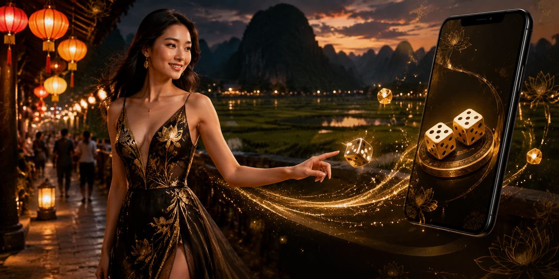 Người dùng tại chợ đêm Ninh Bình chơi tài xỉu trực tuyến và theo dõi giải thưởng trên điện thoại